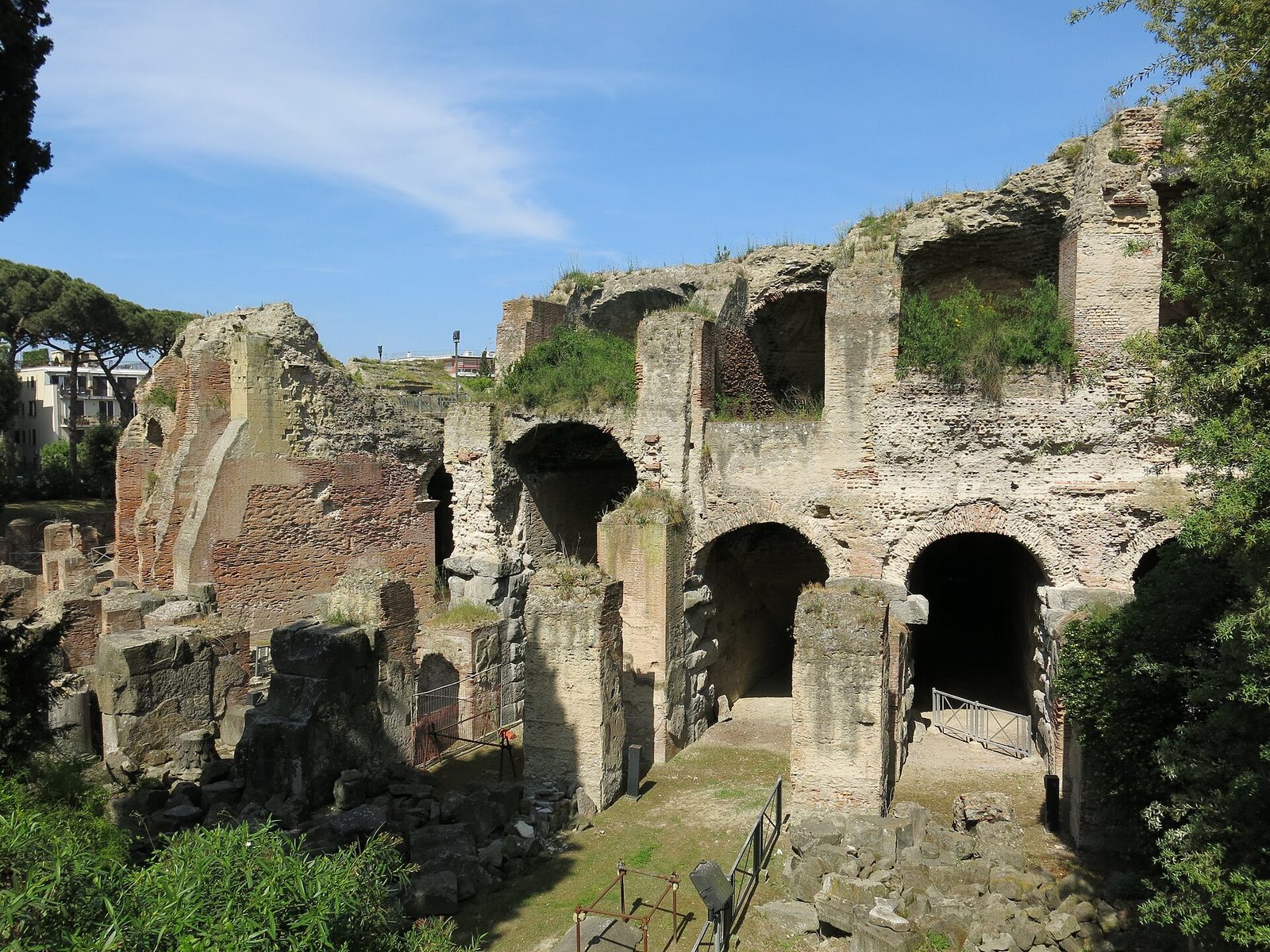 The arches and underground structures of the Anfiteatro Flavio, the Roman amphitheater of Pozzuoli