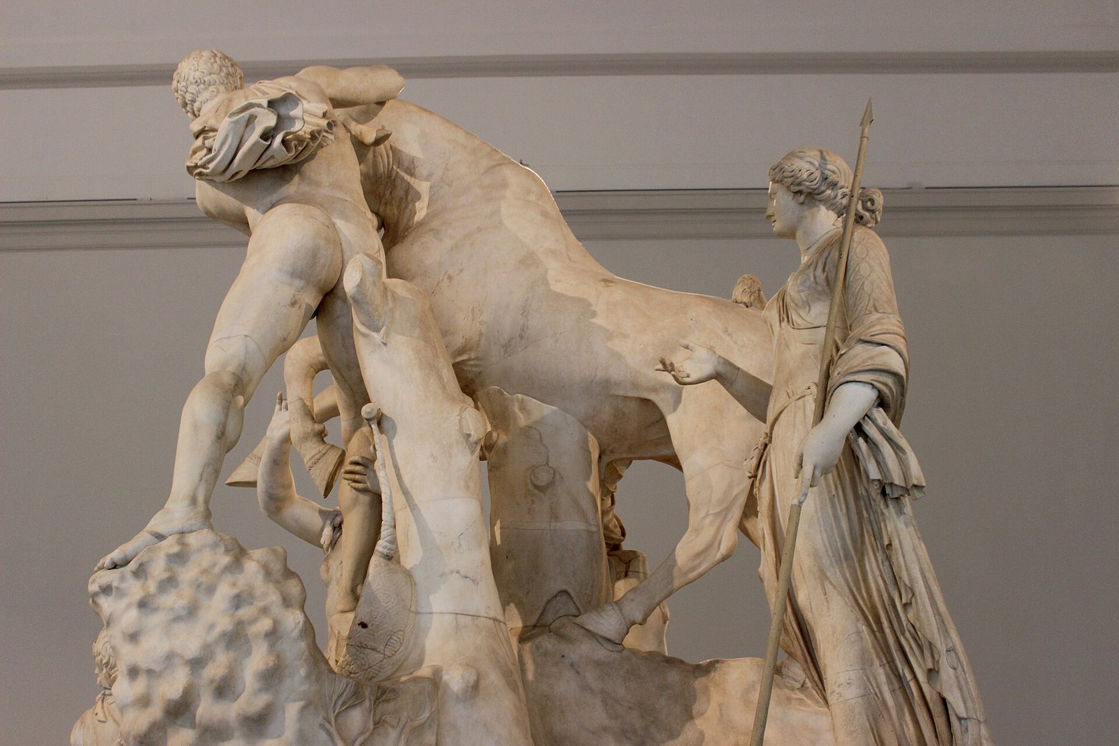 The Farnese Bull sculpture group at the National Archaeological Museum of Naples