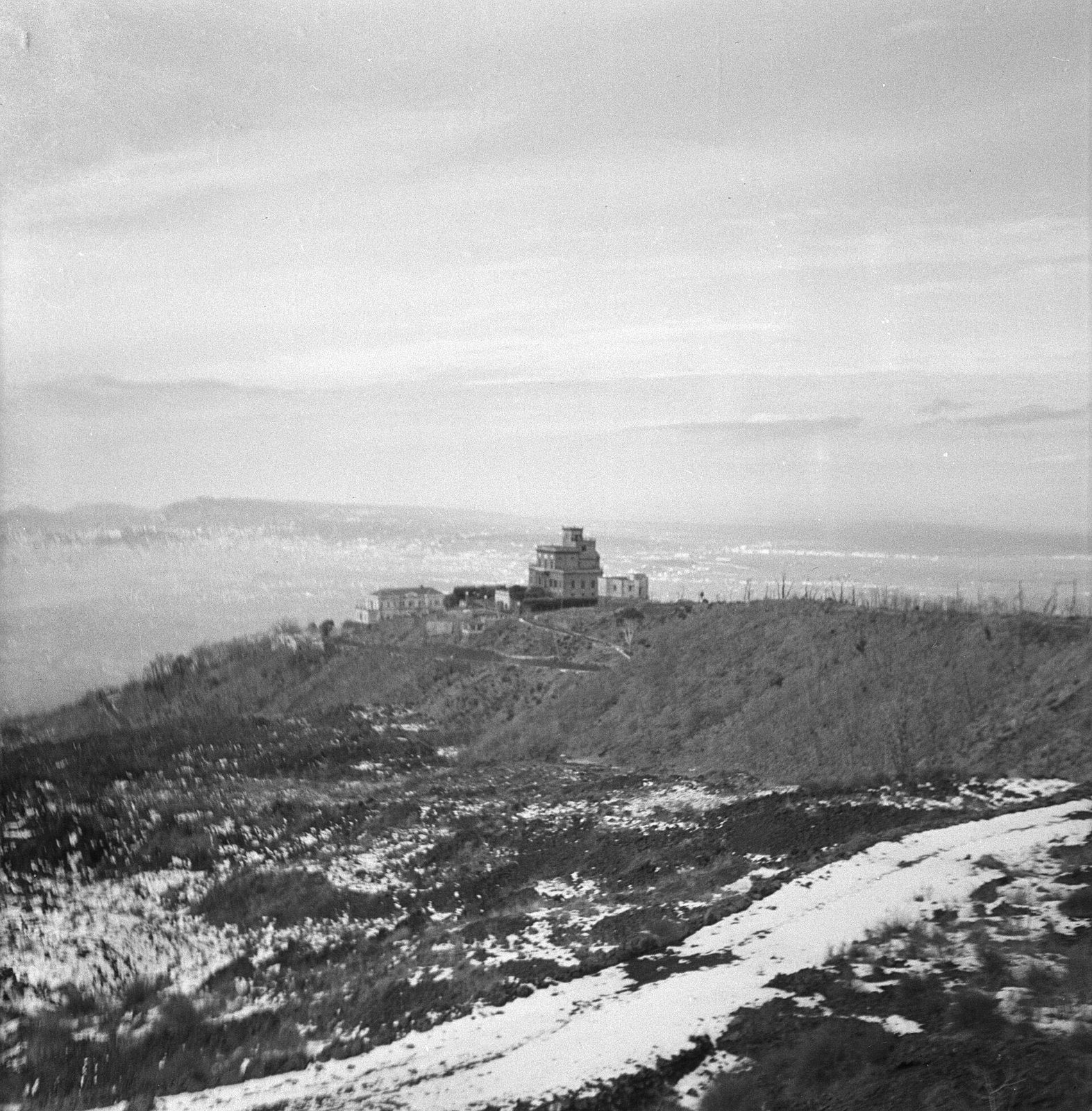 The historic building of the Osservatorio Vesuviano on the slopes of Mount Vesuvius