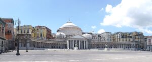 Piazza del Plebiscito in Naples with the colonnade and dome of San Francesco di Paola