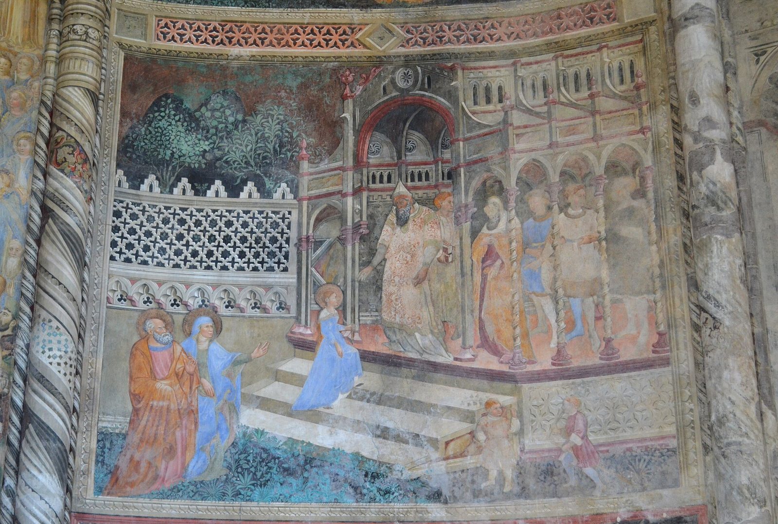 Fifteenth-century frescoes of the life of the Virgin in the Caracciolo del Sole chapel of San Giovanni a Carbonara in Naples