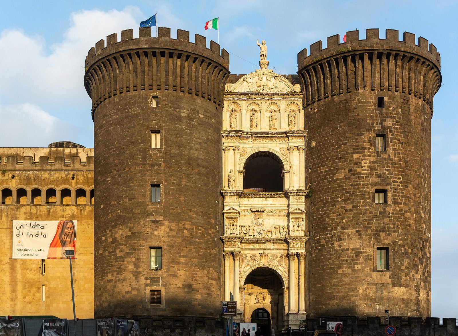 The Renaissance triumphal arch between the towers of Castel Nuovo in Naples