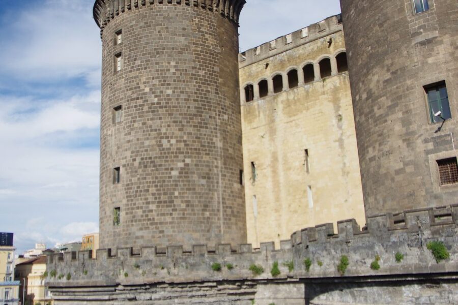 The round stone towers of Castel Nuovo, the Maschio Angioino, on the Naples waterfront